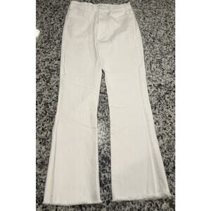 $228 Mother The Hustler Ankle Fray Jeans Size 27 In Fairest Of Them All White